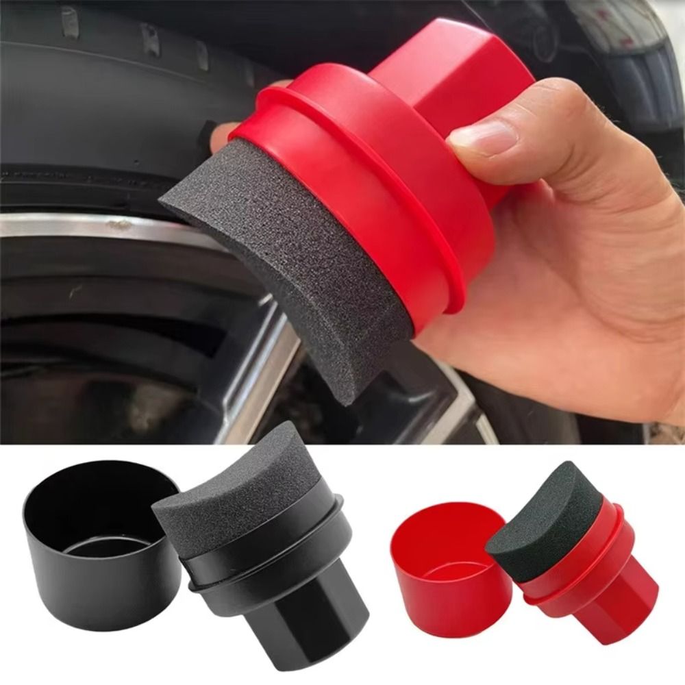 Wax Applicator Pad - ฟองน้ำขัดยางแบบโค้งพร้อมฝาครอบ แผ่นทำความสะอาดยางรถยนต์แบบใช้ซ้ำได้