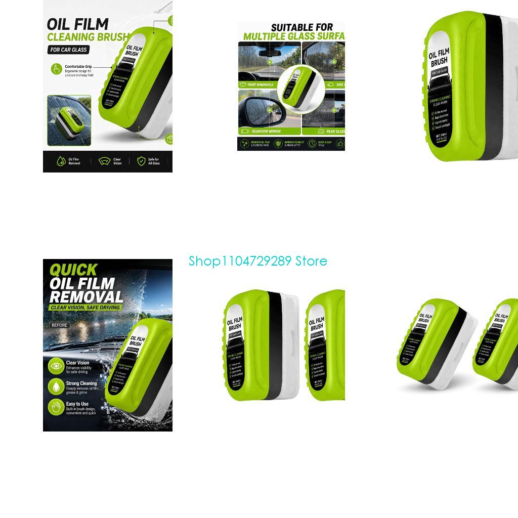 Car Cleaning Brush - แปรงทำความสะอาดกระจกรถยนต์ D8KE พร้อมน้ำยาทำความสะอาดในตัว หัวขัดไฟเบอร์สำหรับกำจัดหมอกควันและฟิล์มถนน